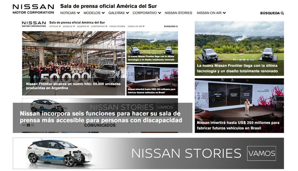 Nissan incorpora seis funciones para hacer su sala de prensa más accesible para personas con discapacidad