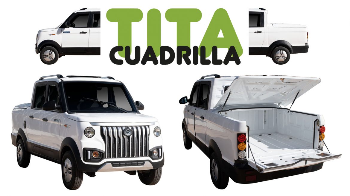 TITA 4P “Cuadrilla”: Así es la nueva pick-up eléctrica de Coradir, que cuenta con cuarto puertas, cuatro asientos y baúl