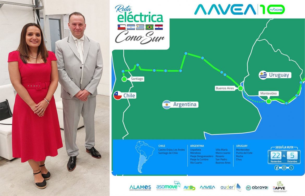 La Ruta Eléctrica Cono Sur pasó por Argentina: ALAMOS trabaja en conjunto con AAVEA para el desarrollo de la infraestructura de carga y para tener un marco regulatorio común