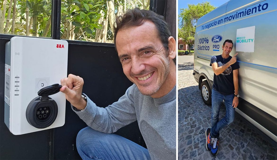 José Luis Denari cuenta con un cargador de ABB, por parte de Mehcco, para probar los nuevos híbridos y eléctricos