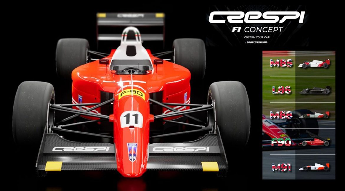 F1 Concept: Crespi lanzó una gama de cinco bólidos de carreras inspirados en los monoplazas de los 80s y 90s