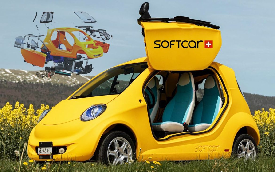 Softcar desarrolló un nuevo vehículo eléctrico (L7e) de cuatro plazas con una carrocería reciclable y sustituible