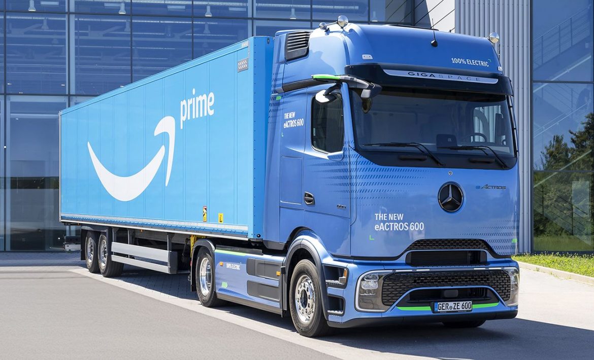 Amazon realizó un pedido de más de 200 camiones eléctricos Mercedes-Benz eActros 600