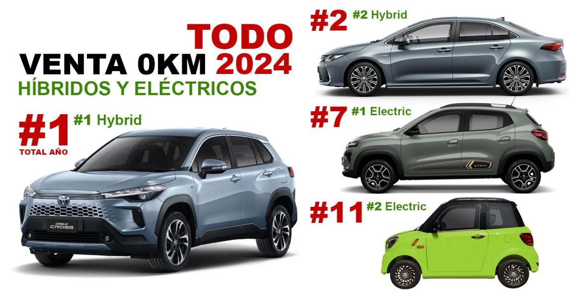 ¿Cuántos híbridos y eléctricos se vendieron en Todo 2024?